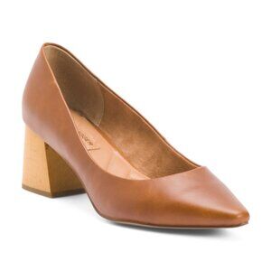 KELSI DAGGER Leather Block Heel Pumps